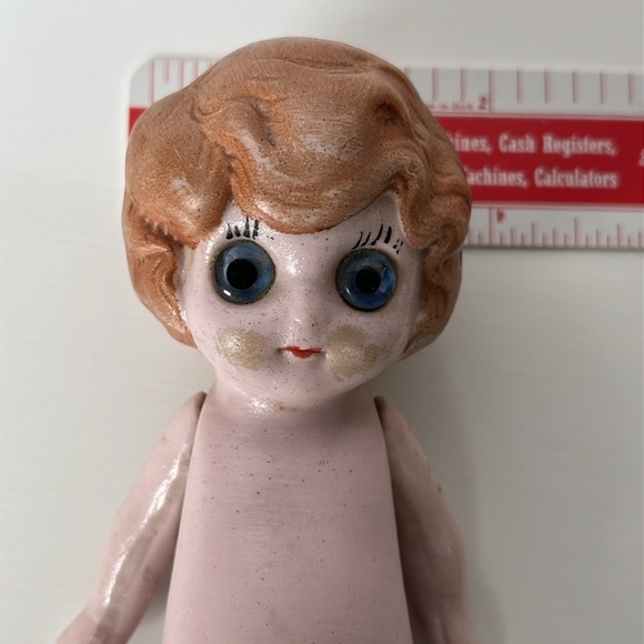 Vintage German Bisque Doll Glass Eye Articulate Arms - Picture 9 of 10